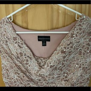 Pale pink lace/sequined detail dress